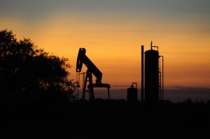 A silhouette of crude oil and natural gas in Northwest Oklahoma. silhouette